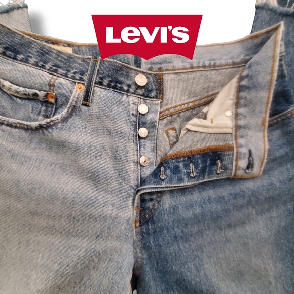 Levi's Premium 501 Two-Tone Straight-Leg Jeans Distressed Denim Blue Jeans 30x30 - Picture 9 of 17